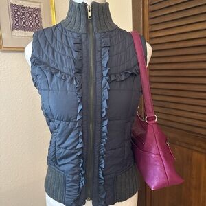 Y2K Forever 21 Zip Up Fitted Mock Neck Vest